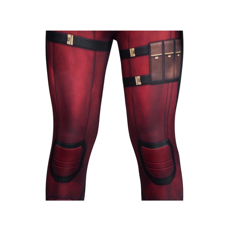 Kids Deadpool Red Jumpsuit Deadpool 3 Wade Wilson Cosplay Costumes Halloween Suit