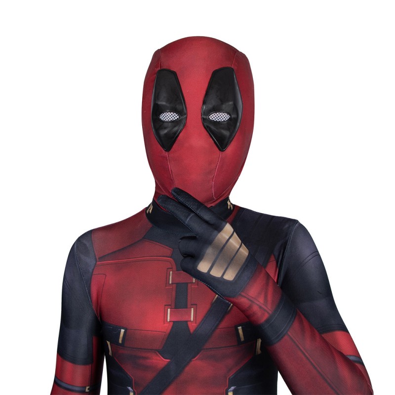 Kids Deadpool Red Jumpsuit Deadpool 3 Wade Wilson Cosplay Costumes Halloween Suit