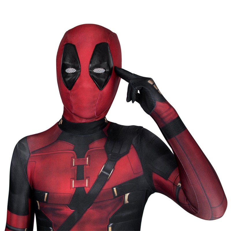Kids Deadpool Red Jumpsuit Deadpool 3 Wade Wilson Cosplay Costumes Halloween Suit