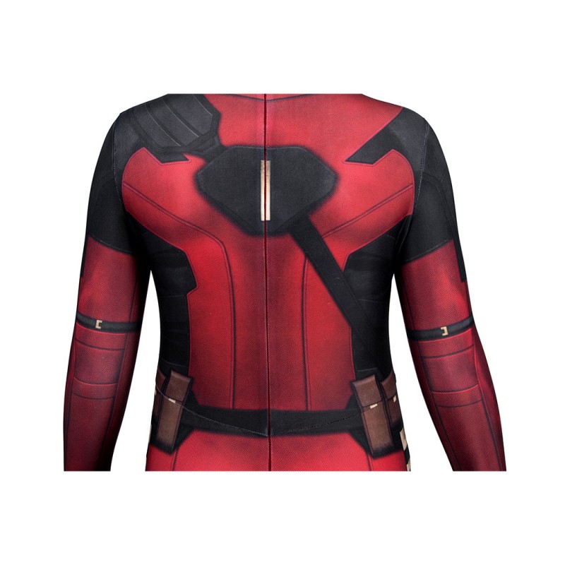Kids Deadpool Red Jumpsuit Deadpool 3 Wade Wilson Cosplay Costumes Halloween Suit