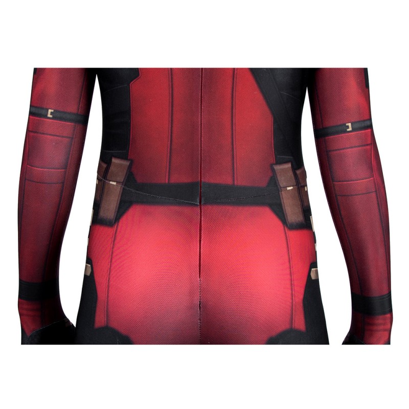 Kids Deadpool Red Jumpsuit Deadpool 3 Wade Wilson Cosplay Costumes Halloween Suit