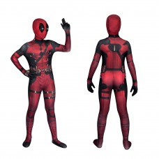 Kids Deadpool Red Jumpsuit Deadpool 3 Wade Wilson Cosplay Costumes Halloween Suit