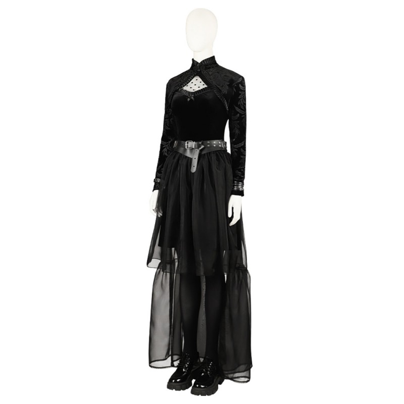 Lisa Frankenstein Halloween Costumes 2024 Lisa Misty Dress Black Cosplay Suit