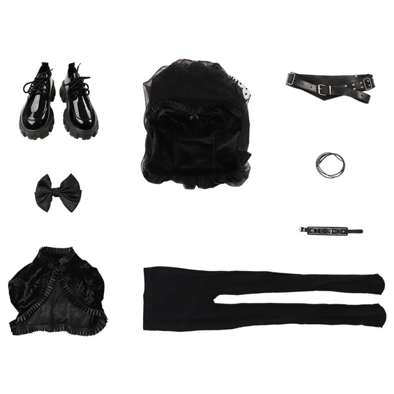 Lisa Frankenstein Halloween Costumes 2024 Lisa Misty Dress Black Cosplay Suit