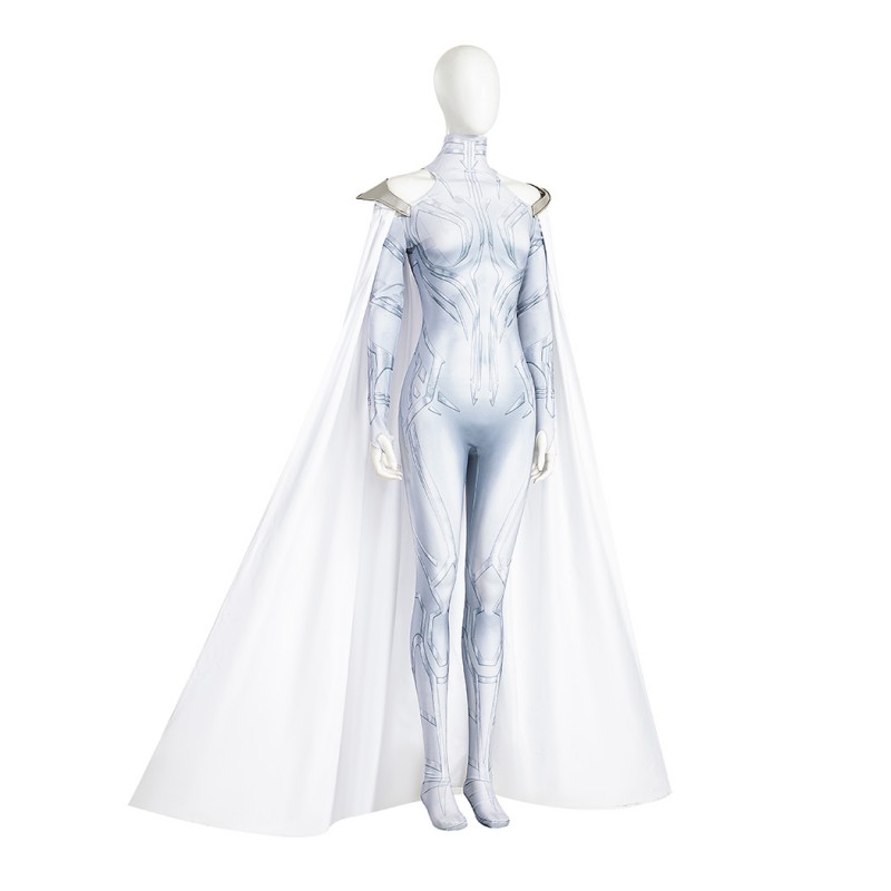 Hela White Jumpsuit Suppose That Season 2 Cosplay Costumes with Cape