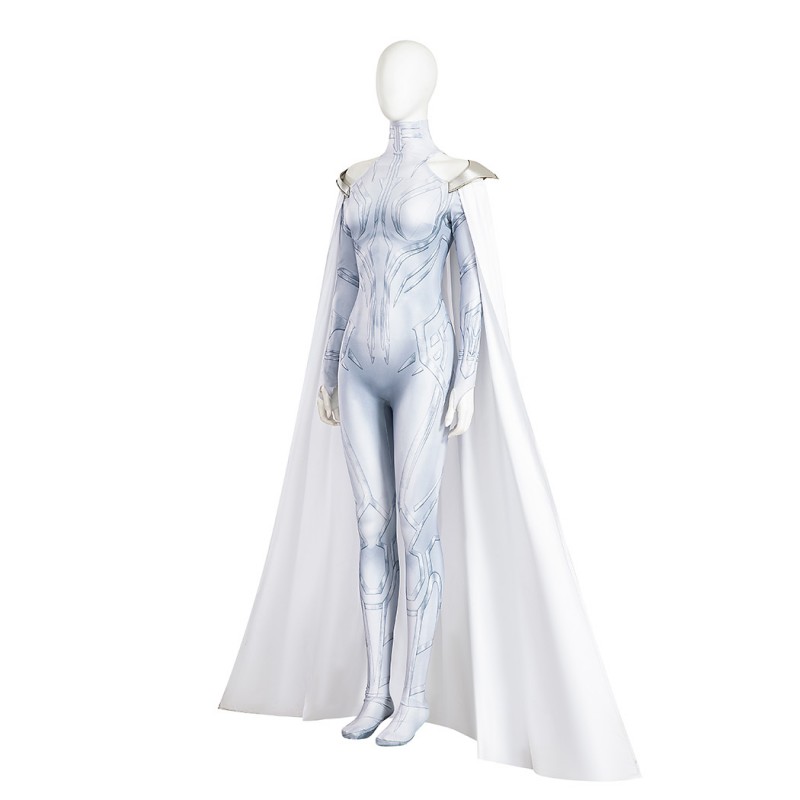 Hela White Jumpsuit Suppose That Season 2 Cosplay Costumes with Cape