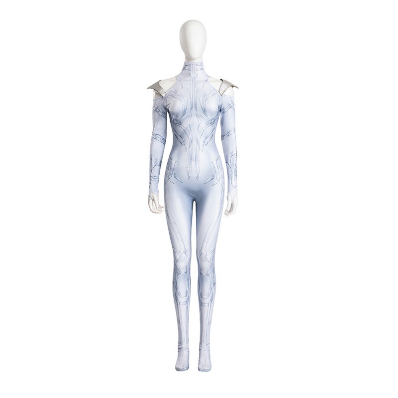 Hela White Jumpsuit Suppose That Season 2 Cosplay Costumes with Cape