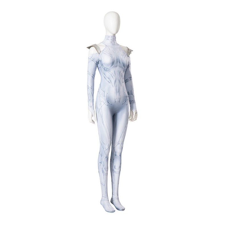 Hela White Jumpsuit Suppose That Season 2 Cosplay Costumes with Cape