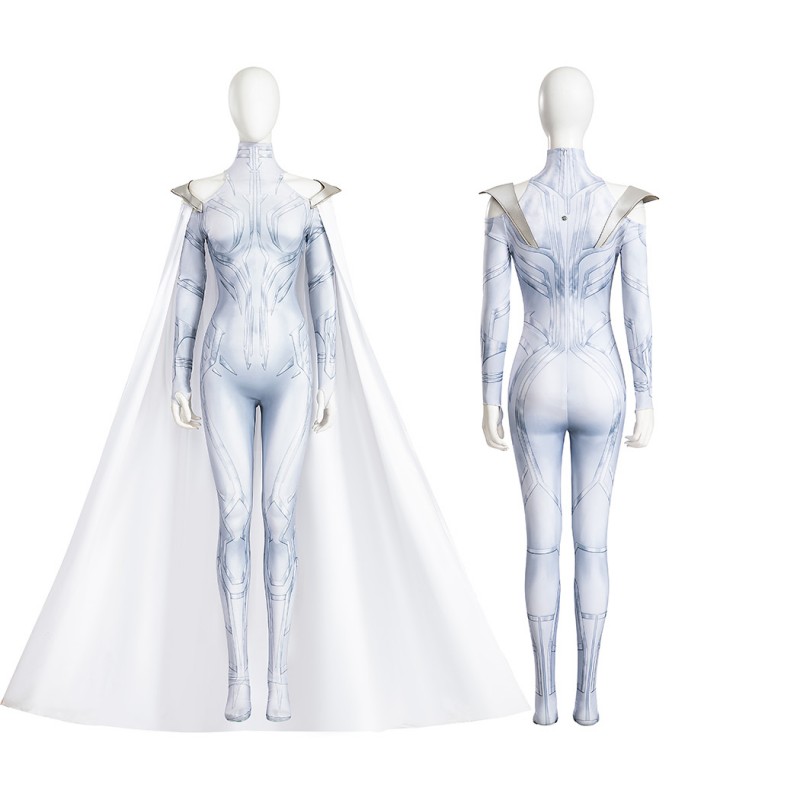 Hela White Jumpsuit Suppose That Season 2 Cosplay Costumes with Cape