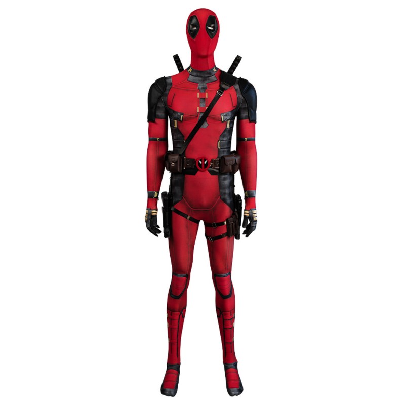 Deadpool 3 Jumpsuit Deadpool Wade Wilson Halloween Cosplay Costume Printed Version