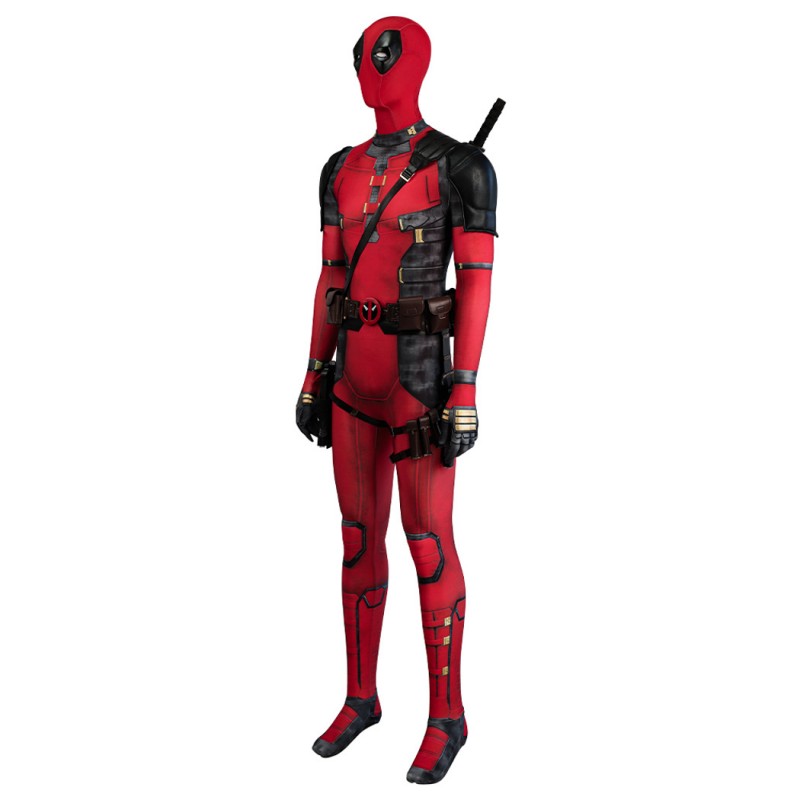 Deadpool 3 Jumpsuit Deadpool Wade Wilson Halloween Cosplay Costume Printed Version