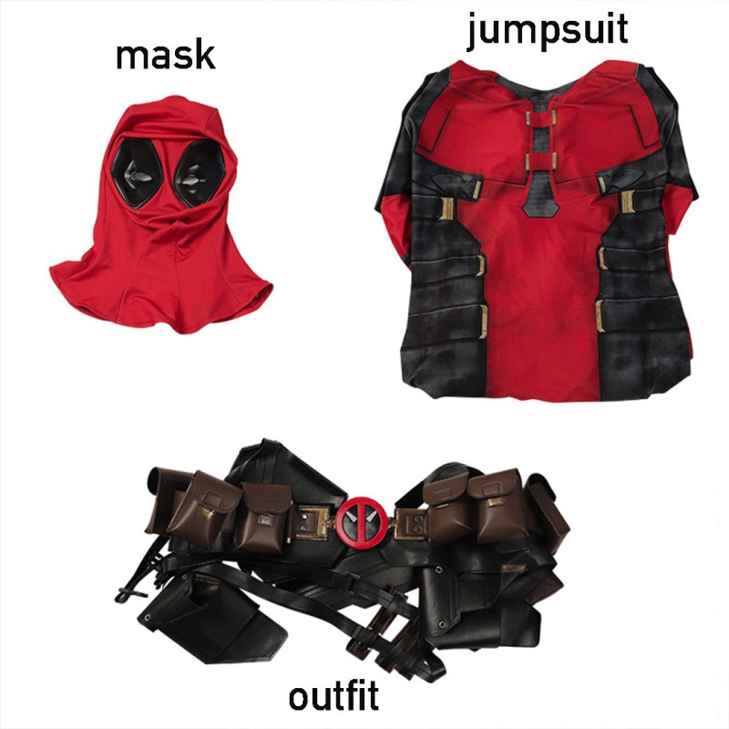 Deadpool 3 Jumpsuit Deadpool Wade Wilson Halloween Cosplay Costume Printed Version