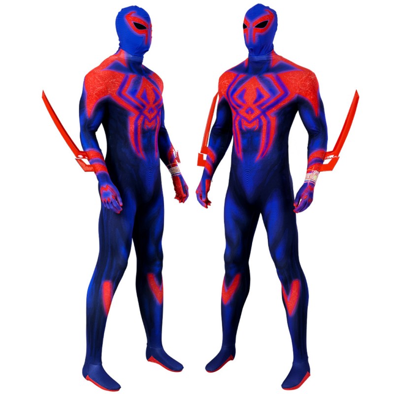 Spider-Man Across the Spider-Verse Suit Spiderman 2099 Jumpsuit Cosplay Costumes with Cape