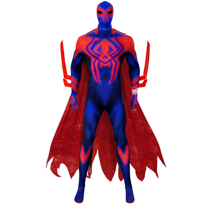 Spider-Man Across the Spider-Verse Suit Spiderman 2099 Jumpsuit Cosplay Costumes with Cape
