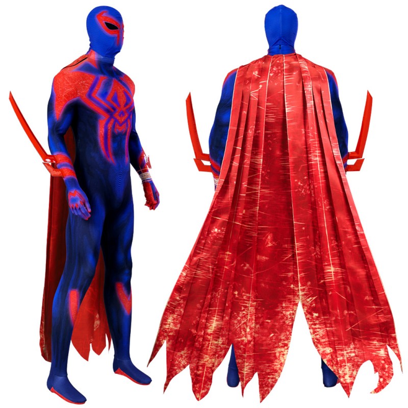 Spider-Man Across the Spider-Verse Suit Spiderman 2099 Jumpsuit Cosplay Costumes with Cape