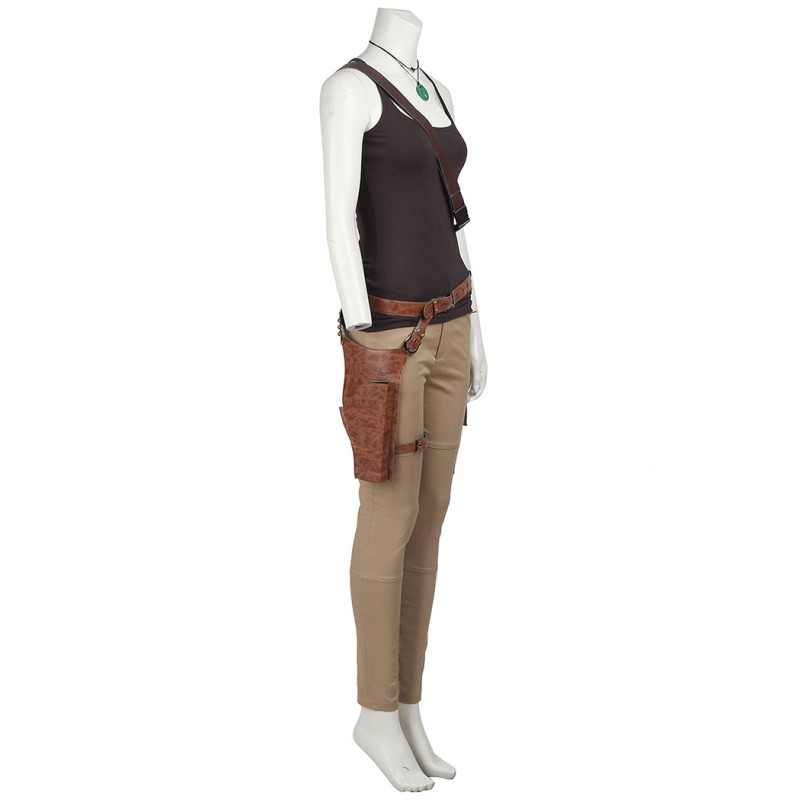 Tomb Raider Halloween Costumes Lara Croft Cosplay Suit Short Sleeves