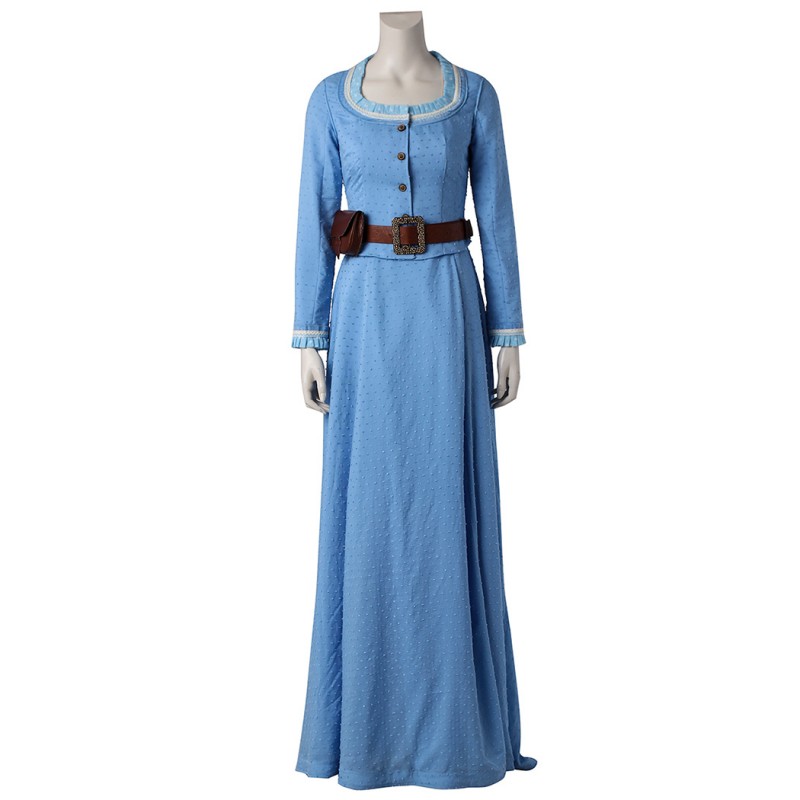 Dolores Abernathy Halloween Costumes Westworld Cosplay Suit Blue Dress