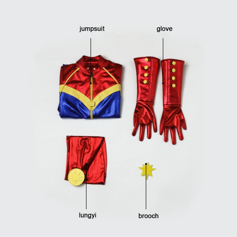 Captain Marvel Halloween Costume Carol Danvers Cosplay Suit Women Outfit