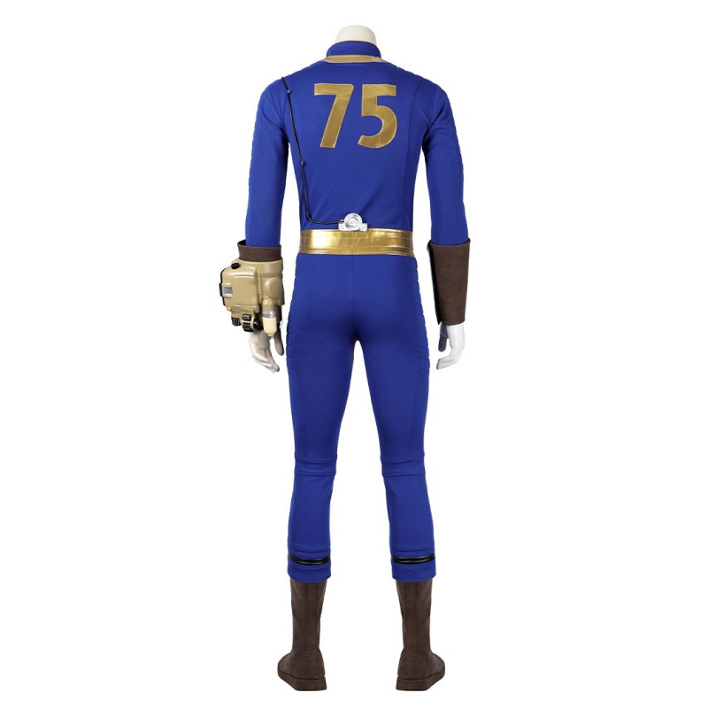 Fallout 4 Vault Jumpsuit No. 75 Sheltersuit Male Cosplay Costumes Dweller Blue Outfits