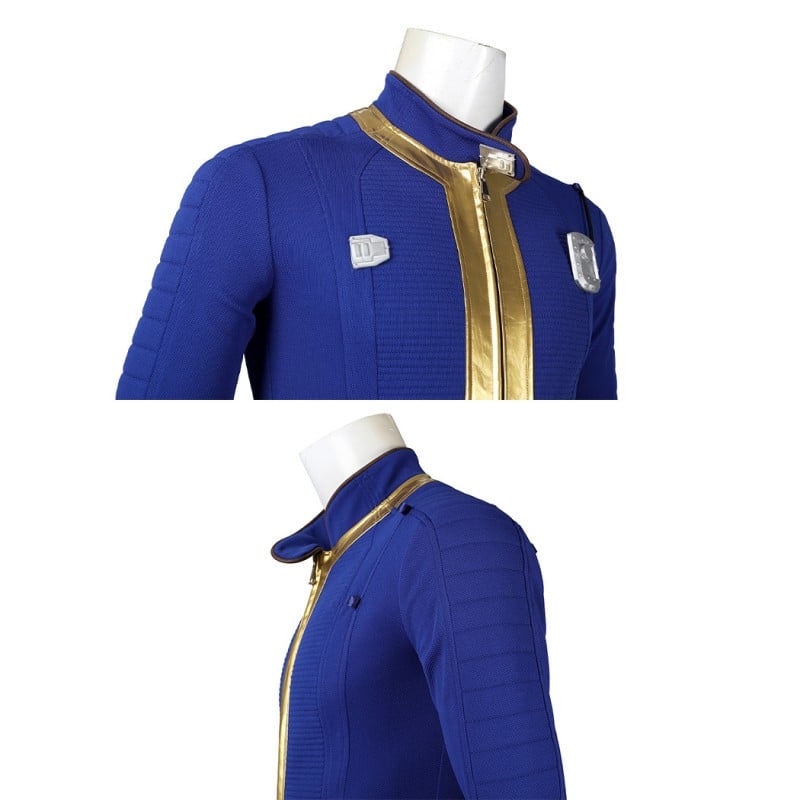 Fallout 4 Vault Jumpsuit No. 75 Sheltersuit Male Cosplay Costumes Dweller Blue Outfits