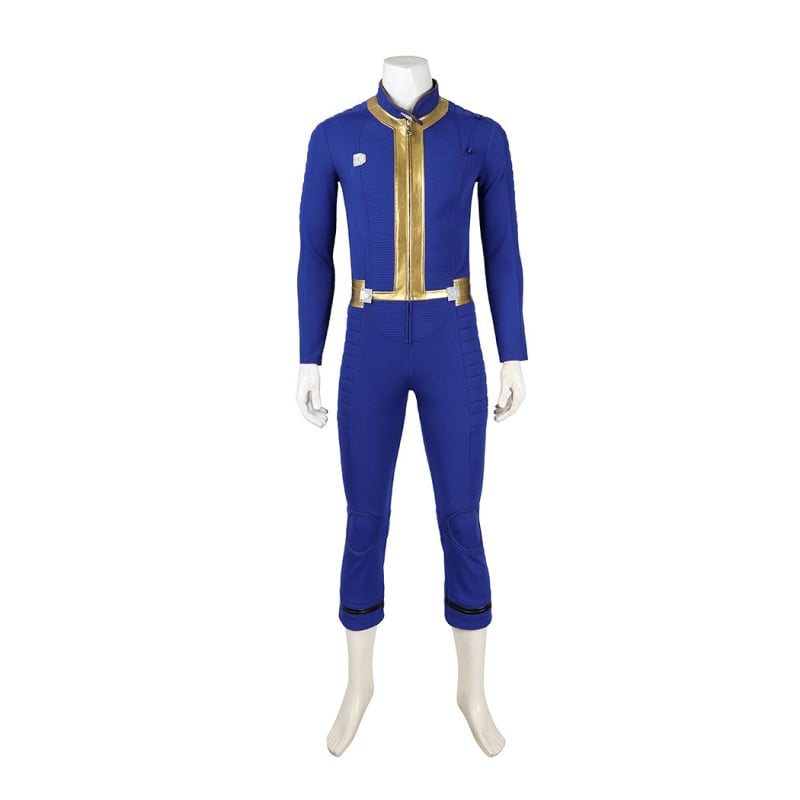 Fallout 4 Vault Jumpsuit No. 75 Sheltersuit Male Cosplay Costumes Dweller Blue Outfits