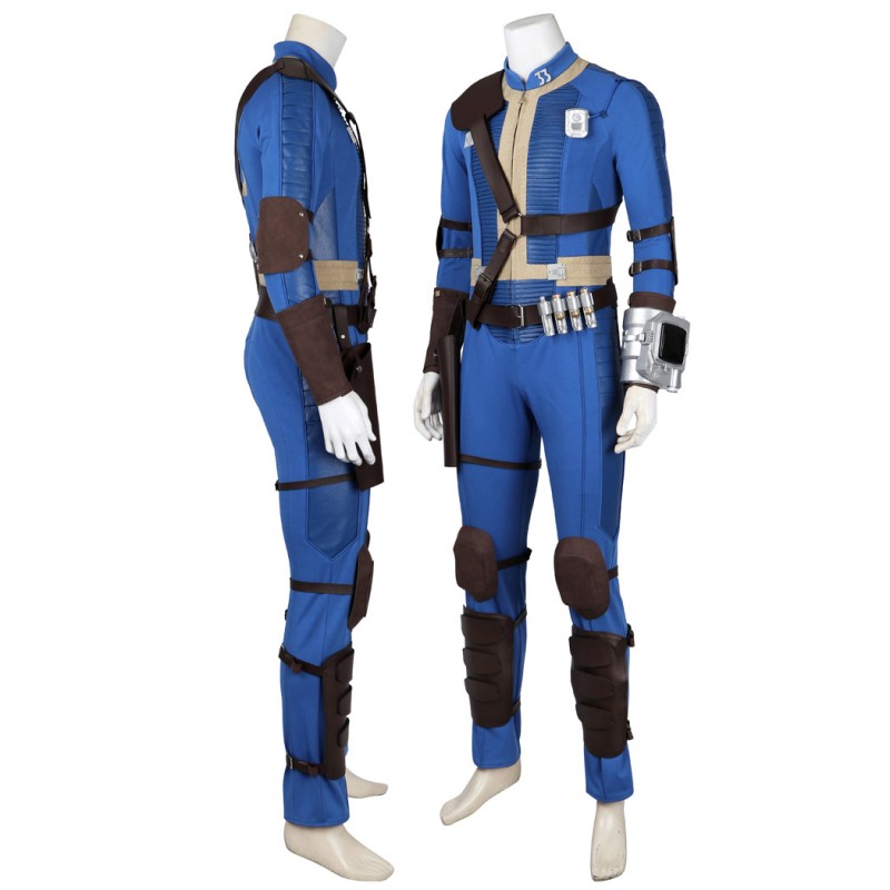Clearance Sale - Ready To Ship - Male Vault 33 Cosplay Costume Blue Halloween Suit Uniform