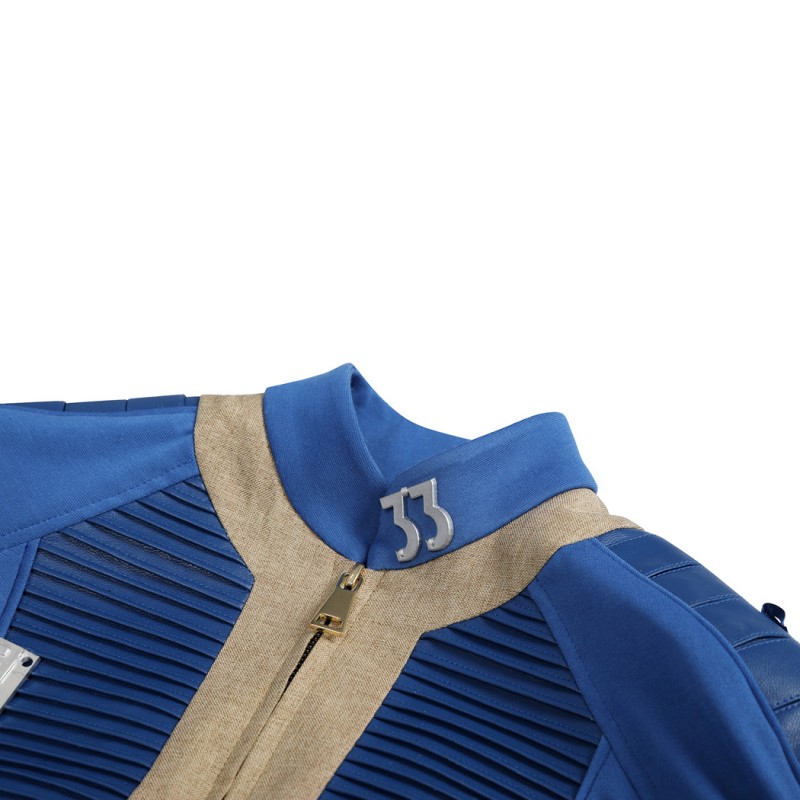 Clearance Sale - Ready To Ship - Male Vault 33 Cosplay Costume Blue Halloween Suit Uniform