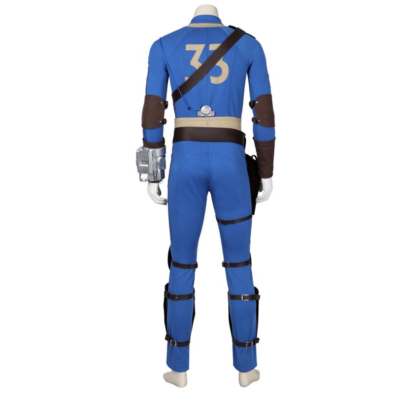 Clearance Sale - Ready To Ship - Male Vault 33 Cosplay Costume Blue Halloween Suit Uniform