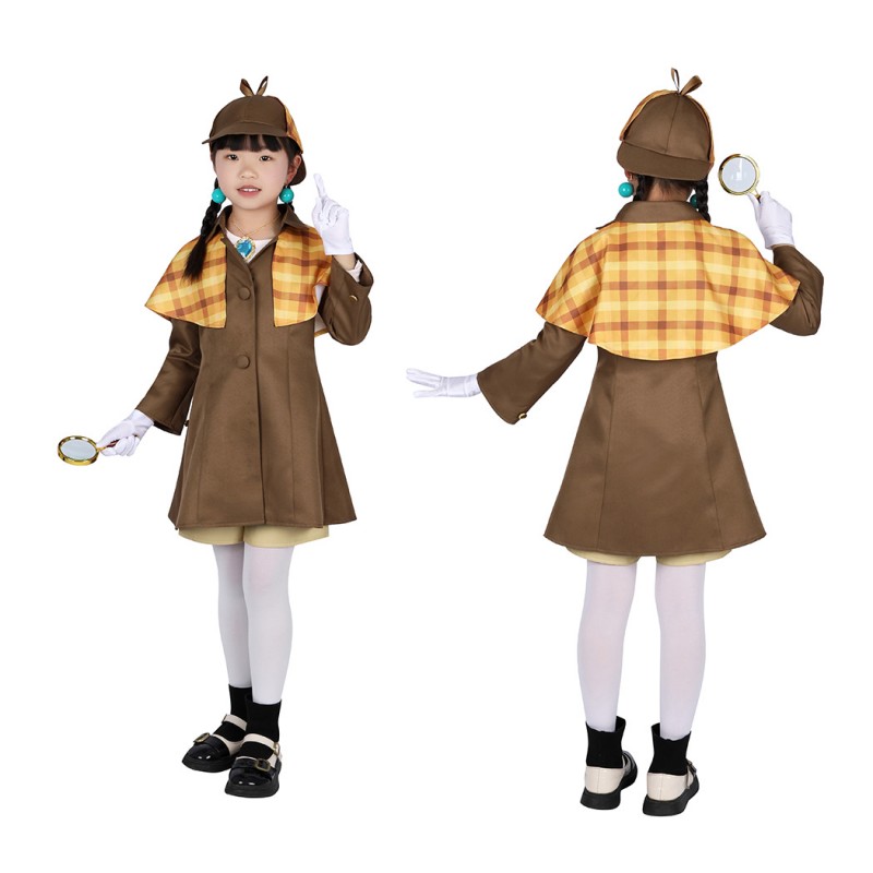 Detective Peach Brown Costume Game Princess Peach Showtime Cosplay Suit Adult Kids Outfits