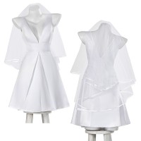 Lady Gaga Halloween Costume Stefani Germanotta Cosplay Suit White Wedding Dress