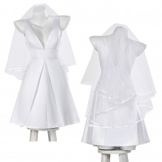 Lady Halloween Costume Stefani Germanotta Cosplay Suit White Wedding Dress
