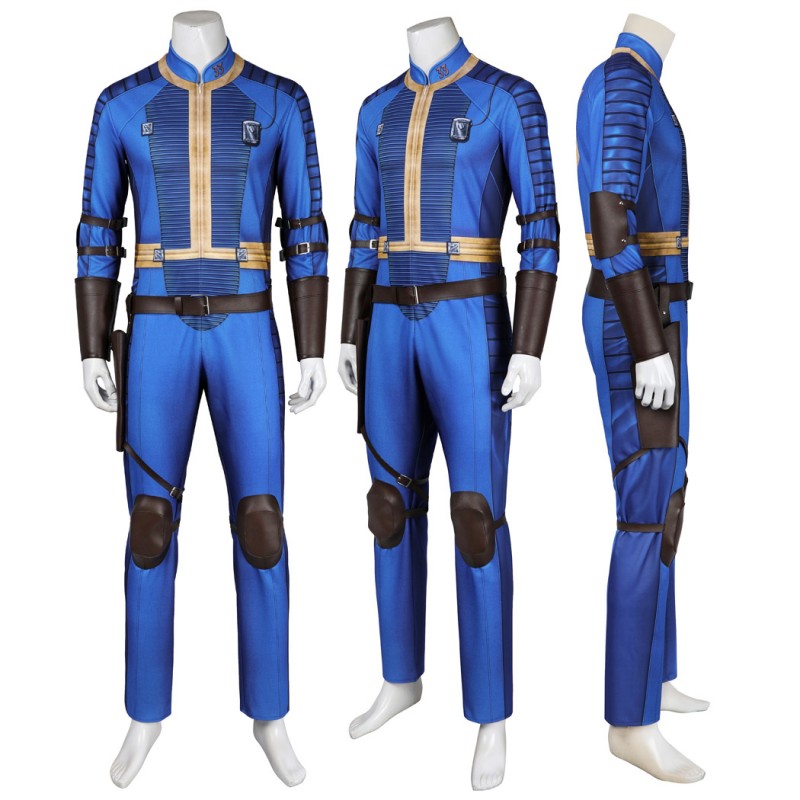 Male Lucy Vault Cosplay Costume Adult Blue Bodysuit Halloween Suit