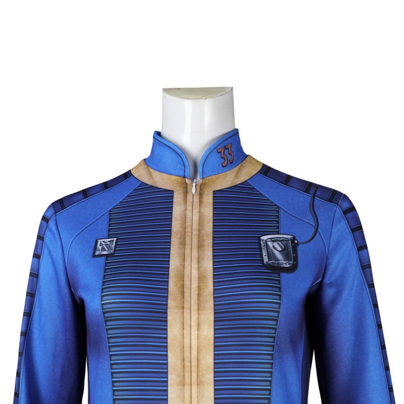Male Lucy Vault Cosplay Costume Adult Blue Bodysuit Halloween Suit