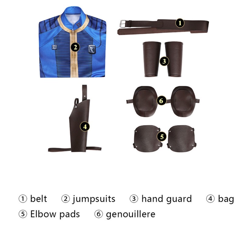 Male Lucy Vault Cosplay Costume Adult Blue Bodysuit Halloween Suit