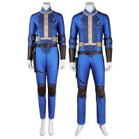Male Lucy Vault Cosplay Costume Adult Blue Bodysuit Halloween Suit