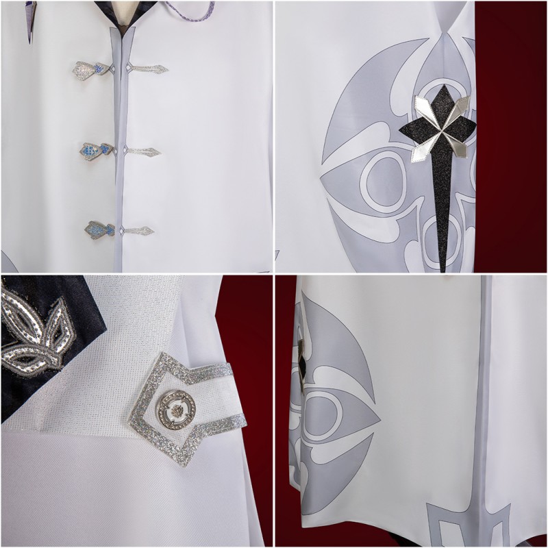 Genshin Impact Fatui Halloween Suit Game Cosplay Costumes Hooded Cloak