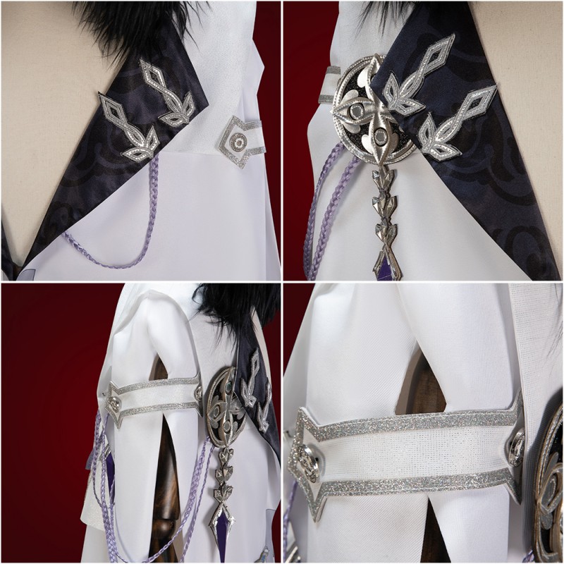 Genshin Impact Fatui Halloween Suit Game Cosplay Costumes Hooded Cloak