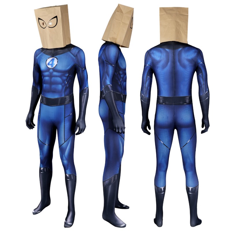 Bombastic Bag-Man Suit Game Spiderman Cosplay Costumes Blue Adult Jumpsuit