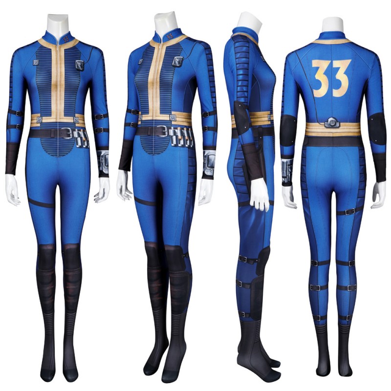 Vault 33 Jumpsuit 2024 TV Lucy Blue Cosplay Costumes Adult Suit Accessories Pattern