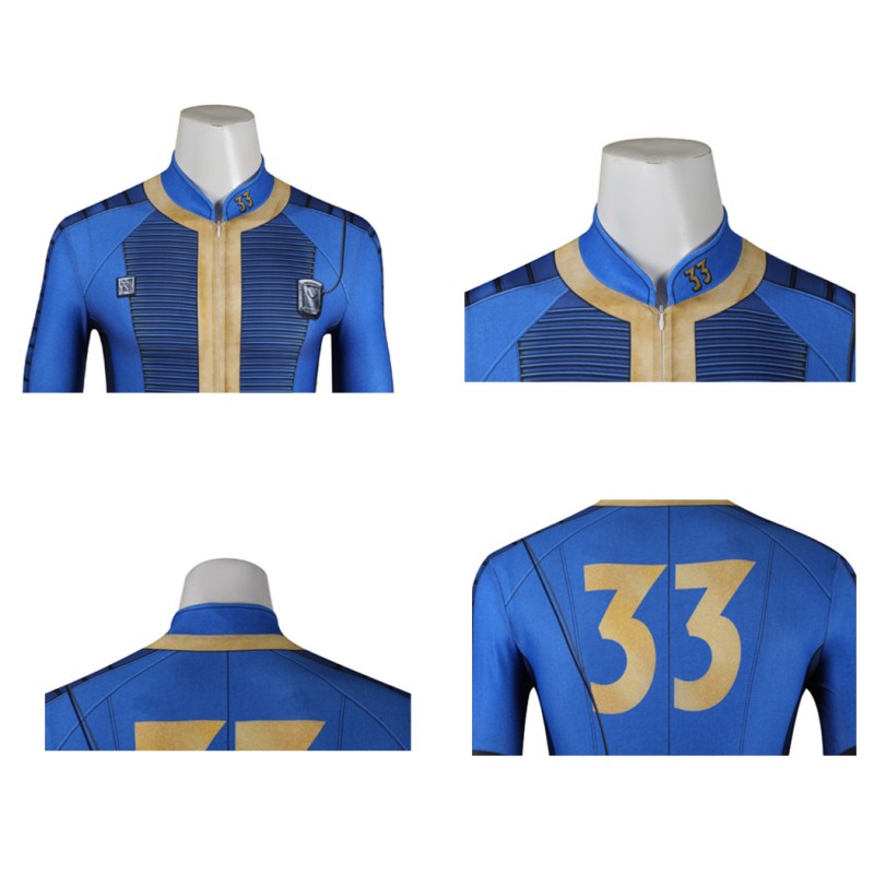 Vault 33 Jumpsuit 2024 TV Lucy Blue Cosplay Costumes Adult Suit Accessories Pattern