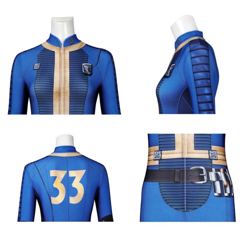 Vault 33 Jumpsuit 2024 TV Lucy Blue Cosplay Costumes Adult Suit Accessories Pattern