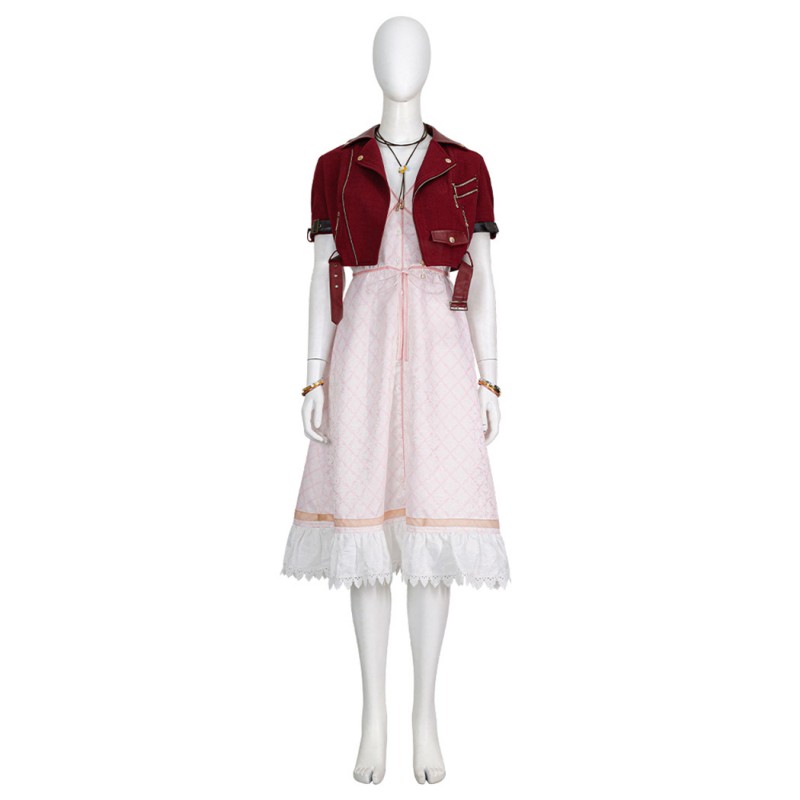 Final Fantasy VII Aerith Gainsborough Costume Game FF7 Cosplay Suit Halloween Dress Deluxe