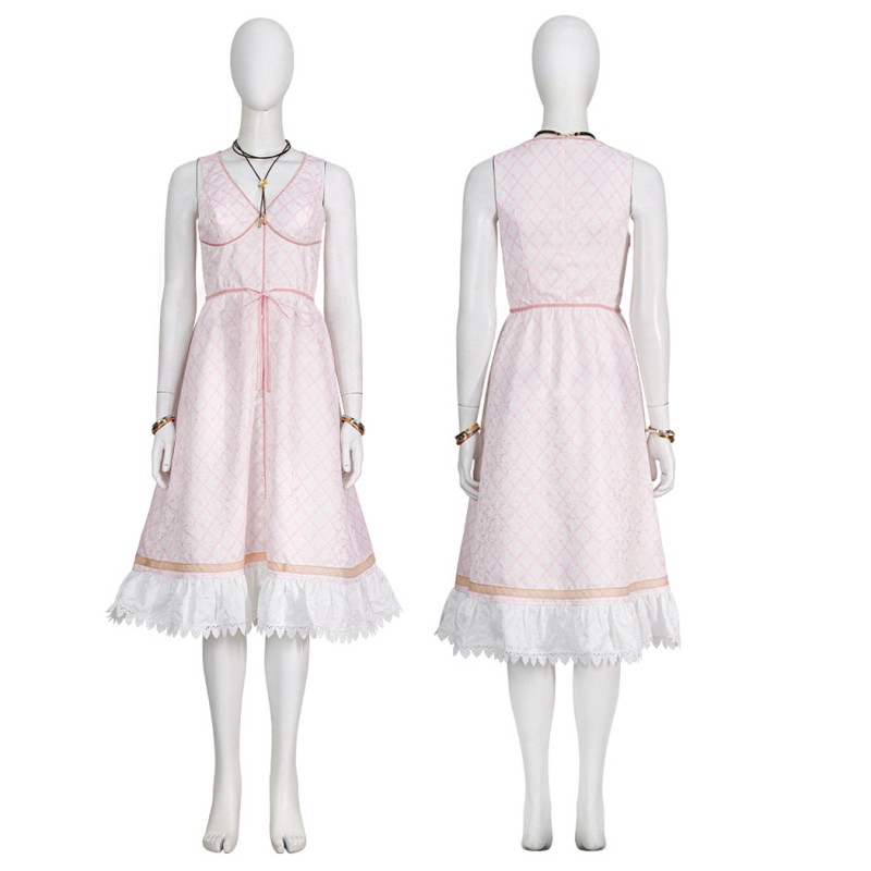 Final Fantasy VII Aerith Gainsborough Costume Game FF7 Cosplay Suit Halloween Dress Deluxe