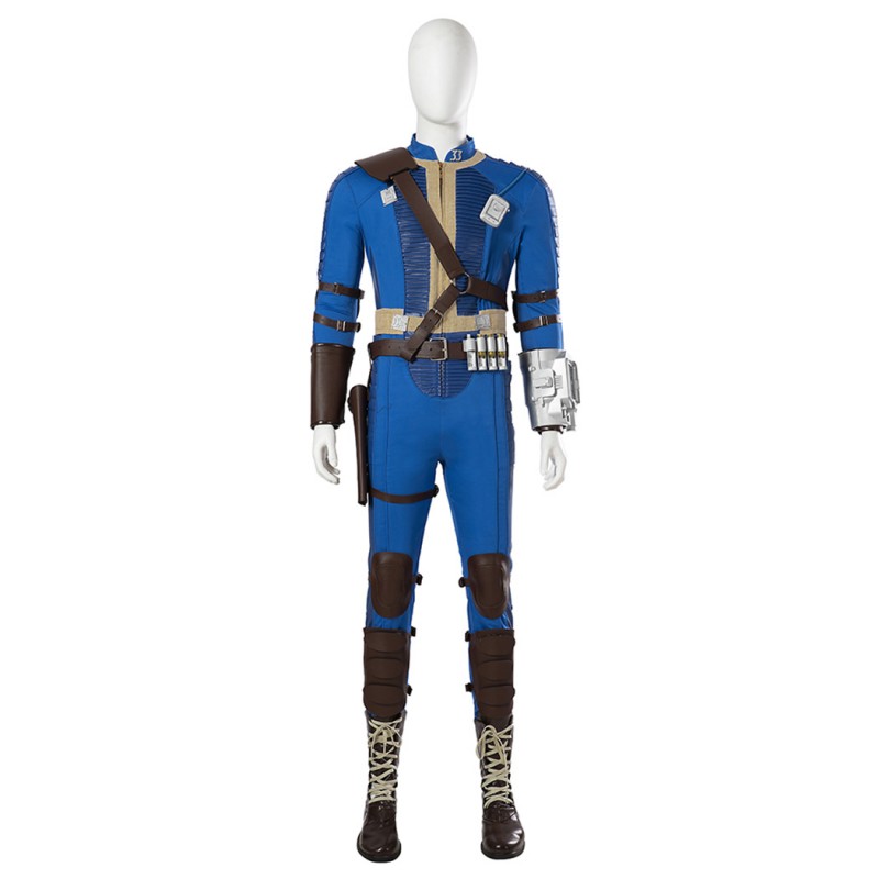 Vault Man 33 Costume TV Drama Lucy Cosplay Suit Halloween Blue Outfits