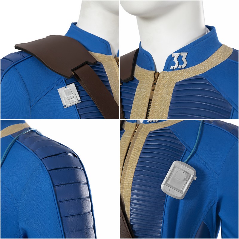 Vault Man 33 Costume TV Drama Lucy Cosplay Suit Halloween Blue Outfits