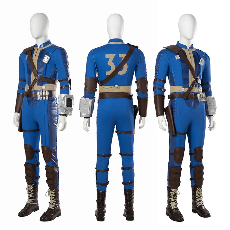 Vault Man 33 Costume TV Drama Lucy Cosplay Suit Halloween Blue Outfits