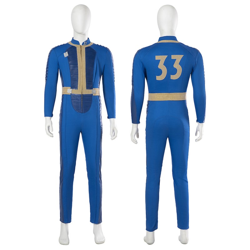 Vault Man 33 Costume TV Drama Lucy Cosplay Suit Halloween Blue Outfits