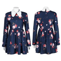 Lady Cosplay Costumes 2024 HQ Halloween Suit Dress with Pantyhose