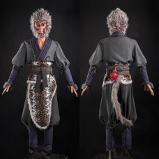 Tiger Hide Loincloth Set Black Monkey Cosplay Costume Halloween Suit