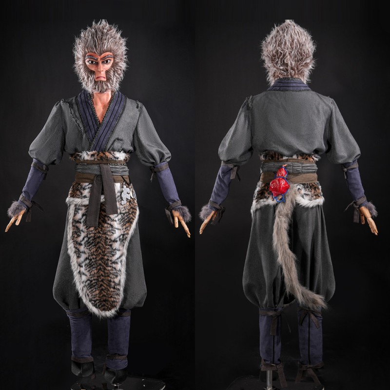 Tiger Hide Loincloth Set Black Monkey Cosplay Costume Halloween Suit